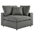 Modway Commix 5-Piece Fabric Down Filled Corner Sectional Sofa Set in Gray