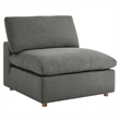 Modway Commix 5-Piece Fabric Down Filled Armless Sectional Sofa Set in Gray