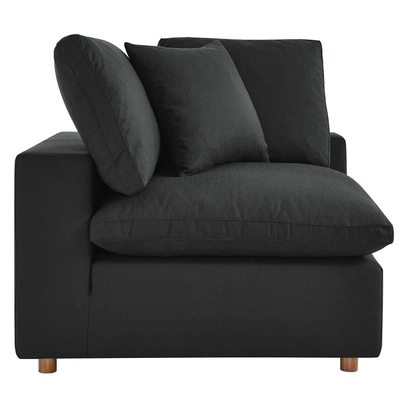 Modway Commix 5-Piece Fabric Down Filled Armless Sectional Sofa Set in Teal