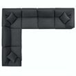 Modway Commix 6-Piece Fabric Down Filled Overstuffed Sectional Sofa Set in Gray
