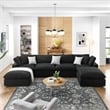 Modway Commix 6-Piece Fabric Down Filled Sectional Sofa Set in Gray