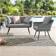 Modway Endeavor 2-Piece Wicker Rattan Patio Loveseat and Armchair Set in Gray