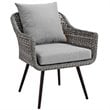 Modway Endeavor 3-Piece Rattan Patio Conversation Set in Gray