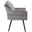 Modway Endeavor 3-Piece Rattan Patio Conversation Set in Gray