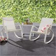 Modway Traveler Aluminum & Mesh Patio Rocking Chair in White (Set of 2)