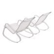 Modway Traveler Aluminum & Mesh Patio Rocking Chair in White (Set of 2)