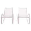 Modway Traveler Aluminum & Mesh Patio Rocking Chair in White (Set of 2)