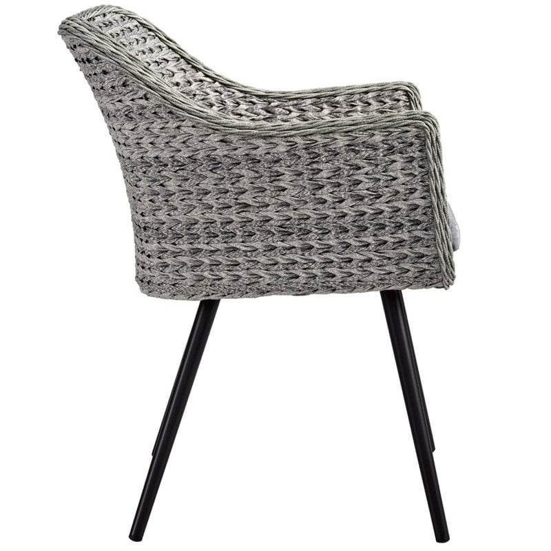 Modway Endeavor 3-Piece Rattan & Aluminum Patio Dining Set in Gray