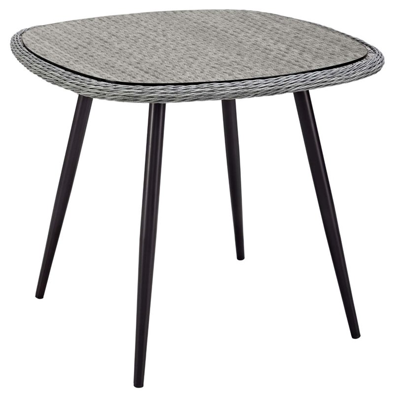Modway Endeavor 3-Piece Rattan & Aluminum Patio Dining Set in Gray