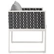 Modway Stance 7-Piece Aluminum & Fabric Patio Dining Set in White and Gray