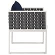 Modway Stance 7-Piece Aluminum & Fabric Patio Dining Set in White and Navy
