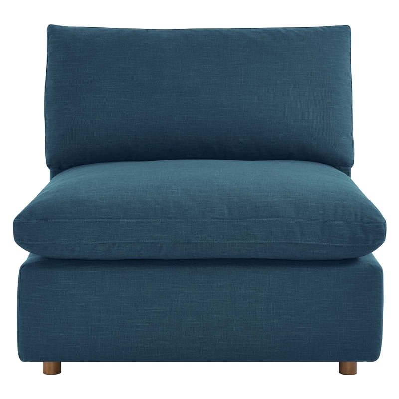 Modway Commix Fabric Down Filled Overstuffed Armless Chair in Azure