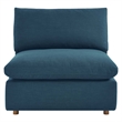 Modway Commix Fabric Down Filled Overstuffed Armless Chair in Azure
