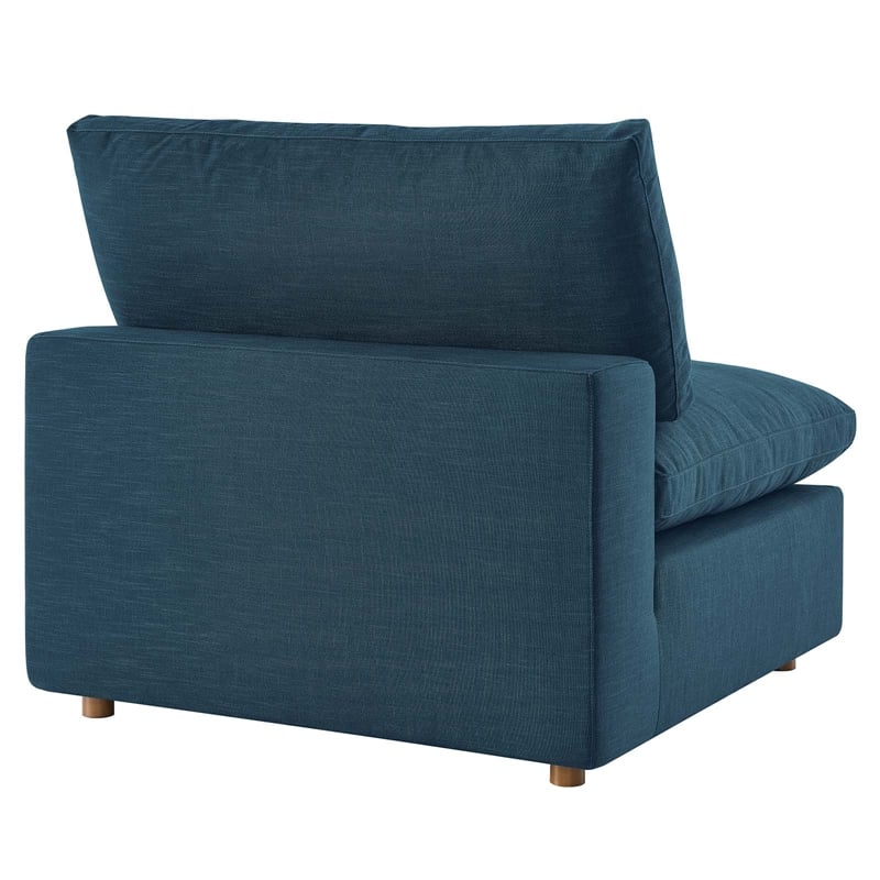 Modway Commix Fabric Down Filled Overstuffed Armless Chair in Azure