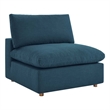 Modway Commix Fabric Down Filled Overstuffed Armless Chair in Azure