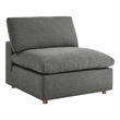 Modway Commix Fabric Down Filled Overstuffed Armless Chair in Gray