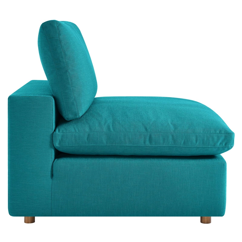 Modway Commix Fabric Down Filled Overstuffed Armless Chair in Teal