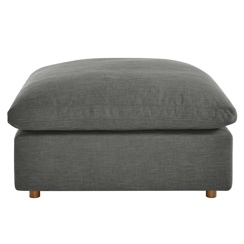 Modway Commix Modern Down Filled Overstuffed Fabric Ottoman in Gray