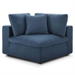 Modway Commix Fabric Down Filled Overstuffed Corner Chair in Azure