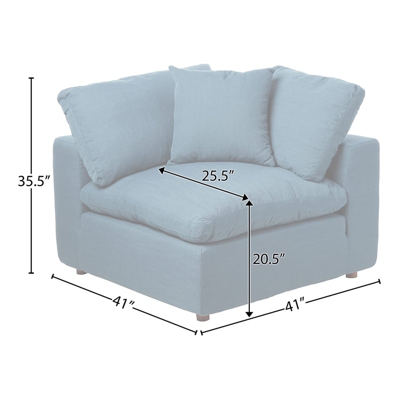 Modway Commix Fabric Down Filled Overstuffed Corner Chair in Azure