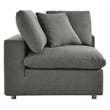 Modway Commix Fabric Down Filled Overstuffed Corner Chair in Gray