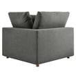 Modway Commix Fabric Down Filled Overstuffed Corner Chair in Gray