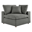 Modway Commix Fabric Down Filled Overstuffed Corner Chair in Gray