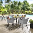 Modway Endeavor 5-Piece Rattan & Aluminum Patio Dining Set in Gray
