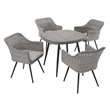 Modway Endeavor 5-Piece Rattan & Aluminum Patio Dining Set in Gray
