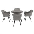 Modway Endeavor 5-Piece Rattan & Aluminum Patio Dining Set in Gray