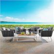 Modway Stance 5-Piece Aluminum & Fabric Patio Set in White and Gray