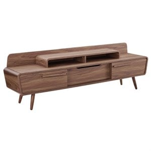 Modway Omnistand 74&quot Modern Style Laminate TV Stand in Walnut