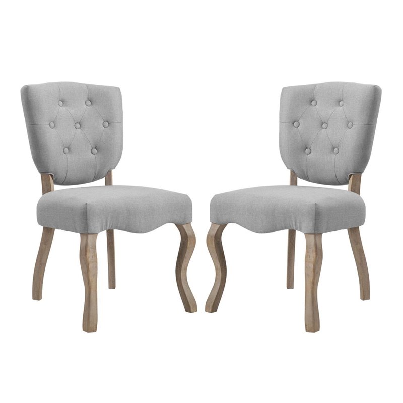 Modway Array Dining Side Chair in Light Gray (Set of 2)