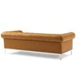 Modway Idyll Tufted Button Upholstered Leather Chesterfield Sofa in Tan