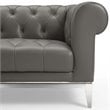 Modway Idyll Tufted Button Upholstered Leather Chesterfield Loveseat in Gray
