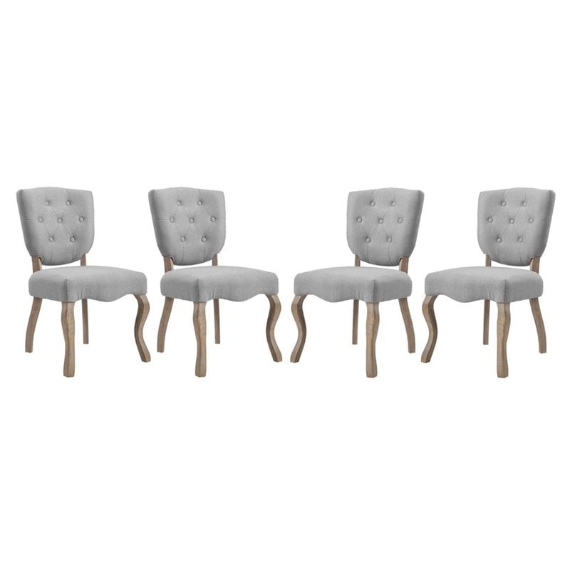 Modway Array Dining Side Chair in Light Gray (Set of 4)