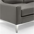Modway Harness Modern Stainless Steel and Leather Armchair in Gray