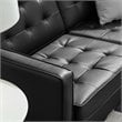 Modway Loft Tufted Vegan Leather Stainless Steel Loveseat in Silver/Black