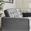 Modway Loft Stainless Steel Leg Performance Velvet Loveseat in Gold/Gray