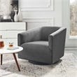 Modway Twist Performance Velvet Accent Lounge Swivel Chair in Gray
