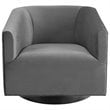 Modway Twist Performance Velvet Accent Lounge Swivel Chair in Gray
