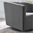 Modway Twist Performance Velvet Accent Lounge Swivel Chair in Gray