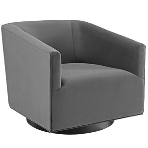 modway twist velvet accent lounge swivel chair