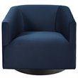 Modway Twist Performance Velvet Accent Lounge Swivel Chair in Midnight Blue