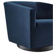 Modway Twist Performance Velvet Accent Lounge Swivel Chair in Midnight Blue