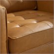 Modway Loft Tufted Vegan Leather Stainless Steel Armchair in Silver/Tan