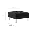 Modway Loft Tufted Upholstered Faux Leather Ottoman in Silver and Black