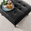 Modway Loft Tufted Upholstered Faux Leather Ottoman in Silver and Black