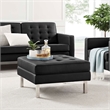 Modway Loft Tufted Upholstered Faux Leather Ottoman in Silver and Black