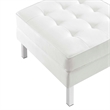 Modway Loft Tufted Upholstered Faux Leather Ottoman in Silver and White